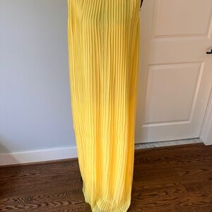 Yellow Pleated Maxi Dress